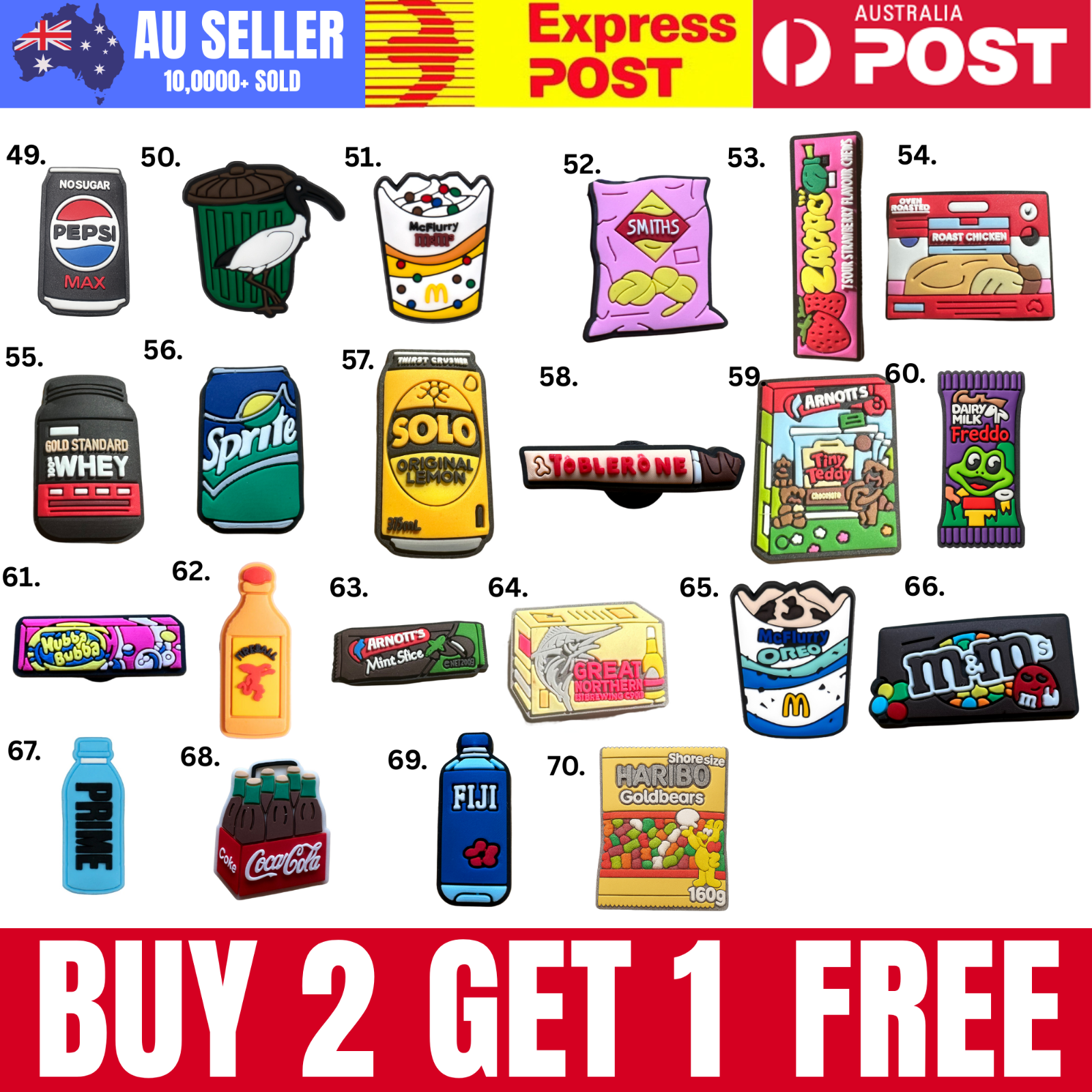 For Jibbitz - Crocs Australian Food Snack Drink Charms Shoe - Image 3