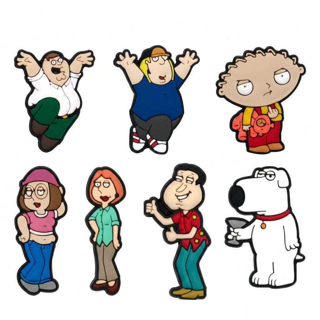 Set of Family Guy - Themed Shoe Jibbitz-Charms for Crocs