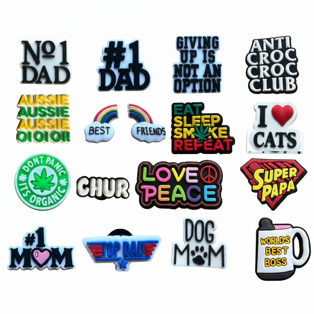 Collection Of Fun and Quirky Quotes Jibbitz-Charms for Crocs