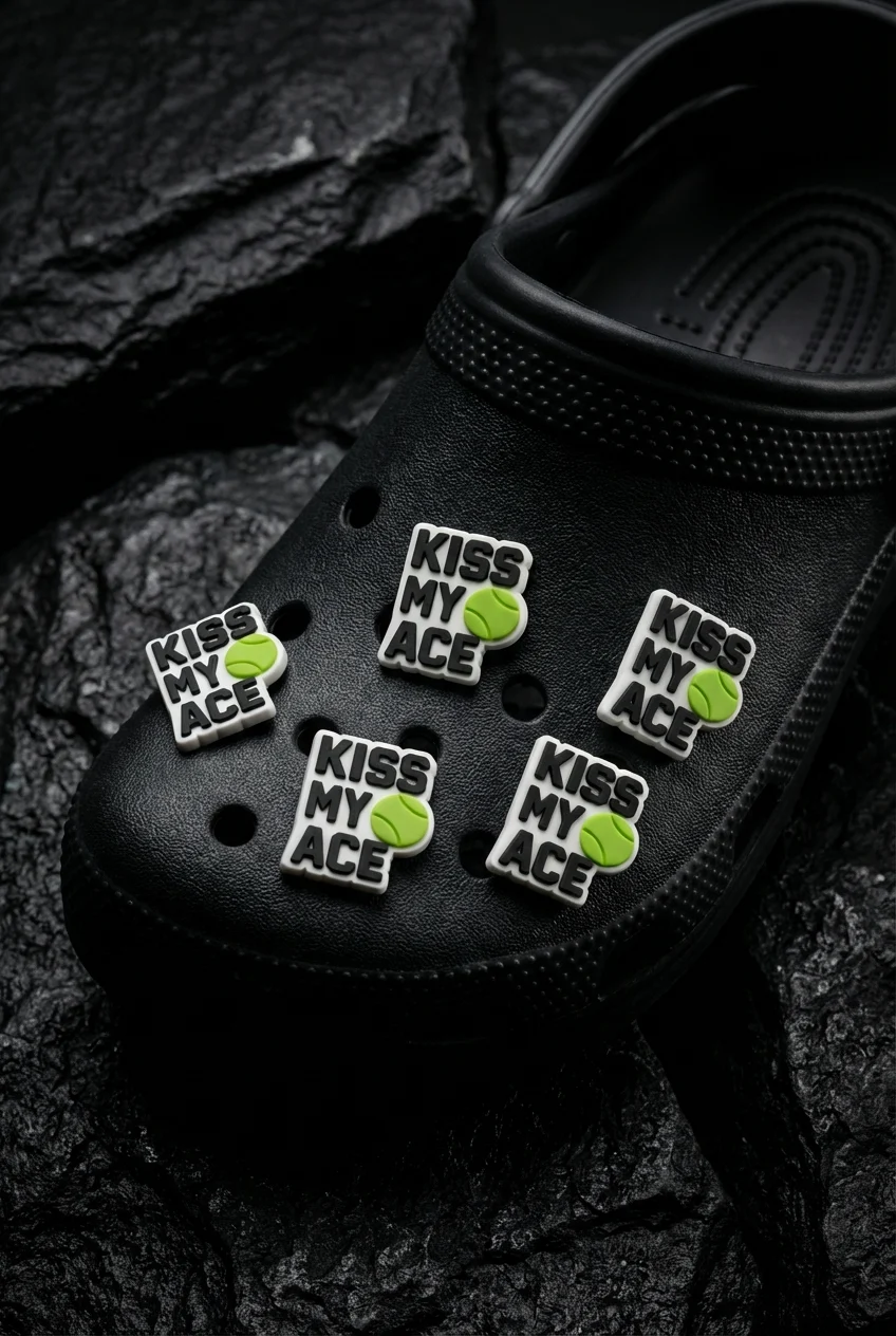 Kiss My Ace Tennis Shoe Charm For Jibbitz-Crocs Charms