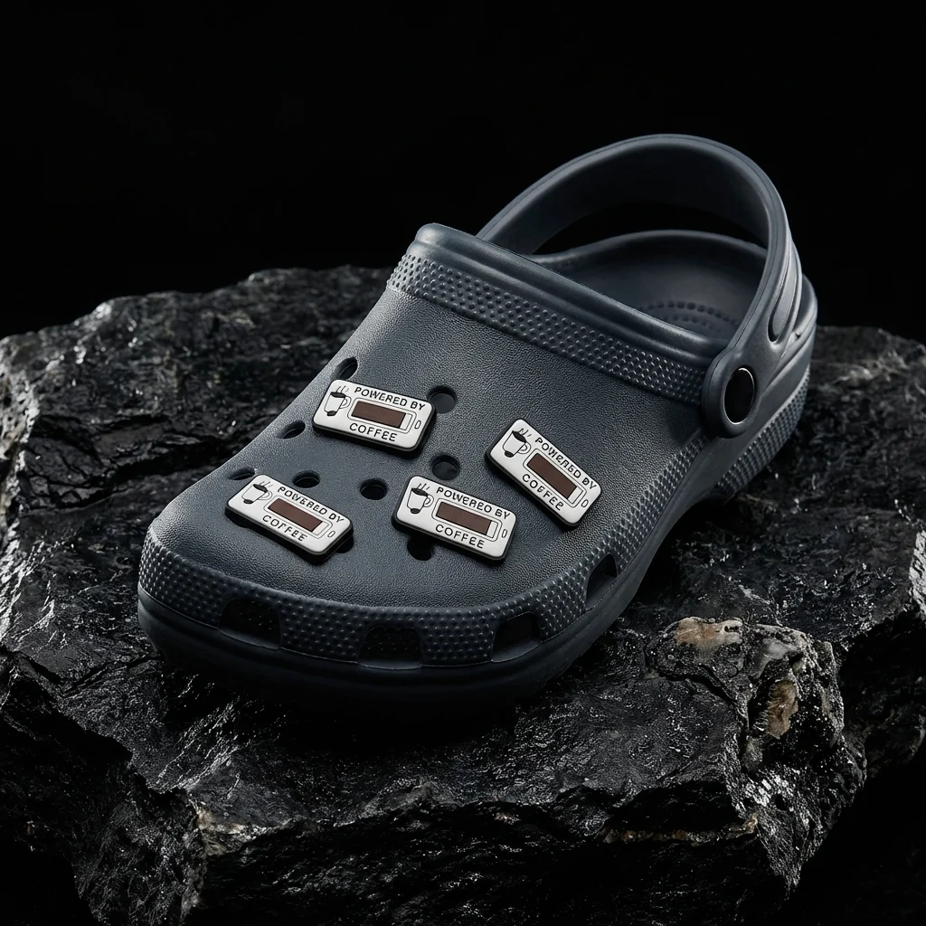 “Powered By Coffee” Jibbitz-Charms for Crocs