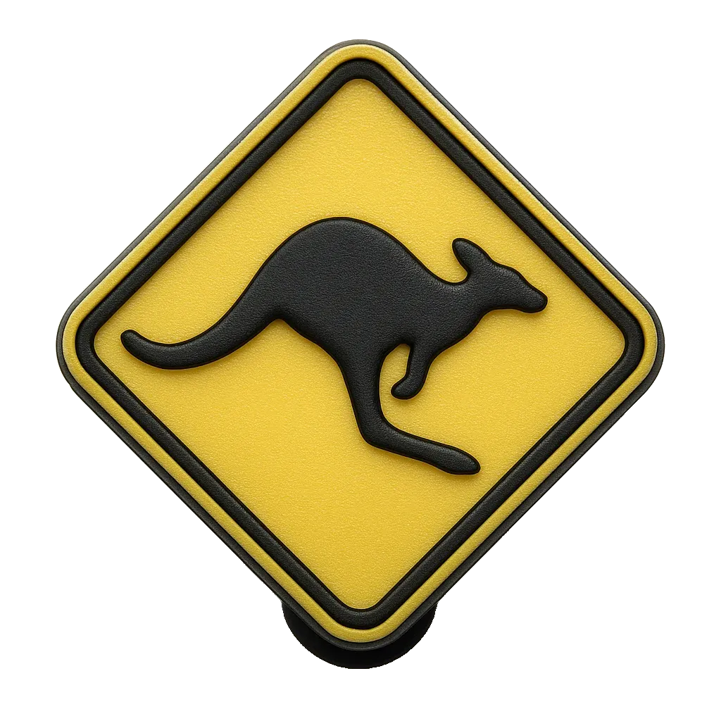 Australian Kangaroo Sign croc charm jibbitz shoe accessory