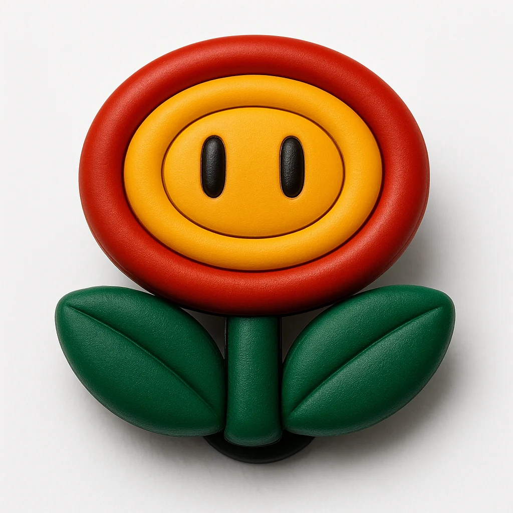 Fire Flower Mario Video Game Jibbitz-Charms for Crocs