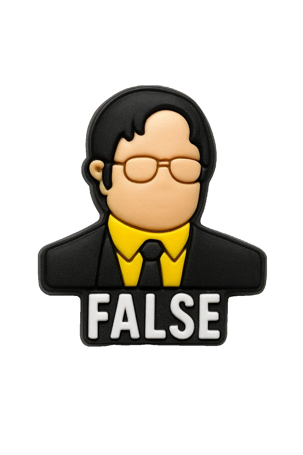 False Dwight Schrute The Office croc charm jibbitz shoe accessory