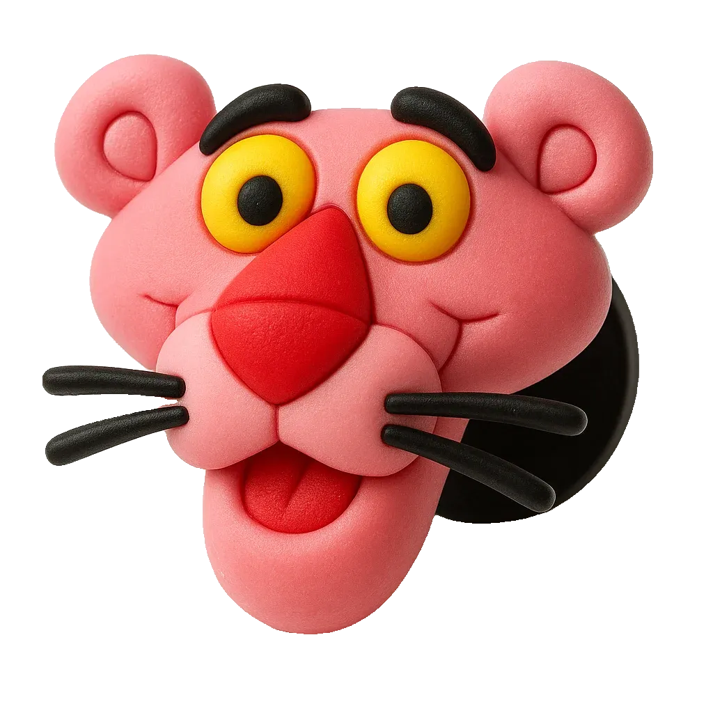 Pink Panther Face For Jibbitz-Crocs Charms