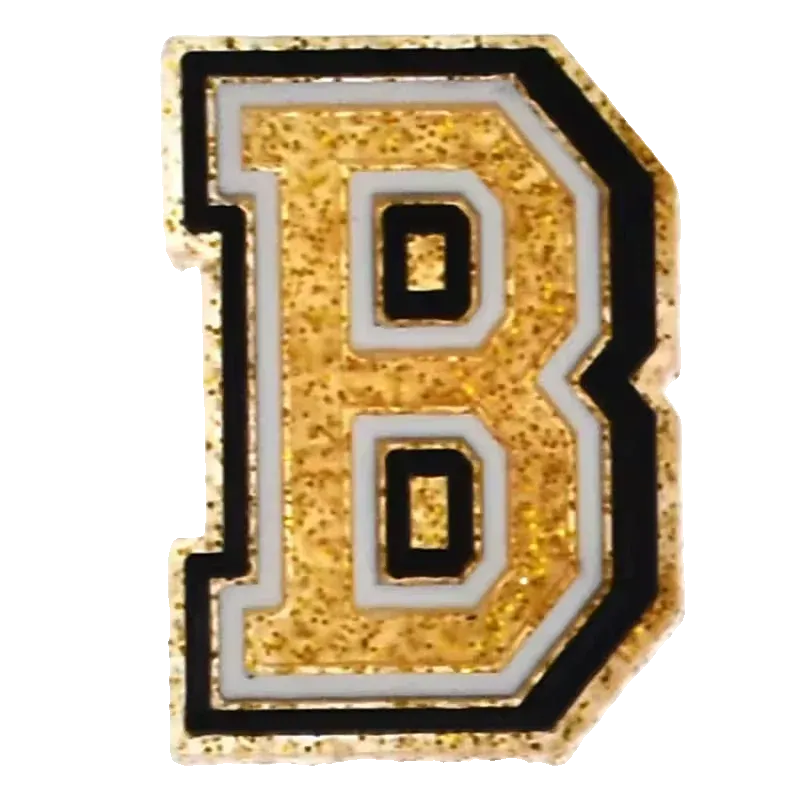 Crocs Charms Crocs Charms Letter B Gold Glitter Jibbitz Jibbitz croc charm jibbitz shoe accessory