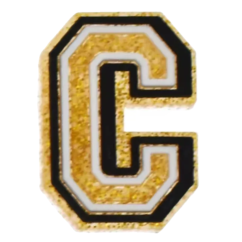Crocs Charms Crocs Charms Letter C Gold Glitter Jibbitz Jibbitz croc charm jibbitz shoe accessory