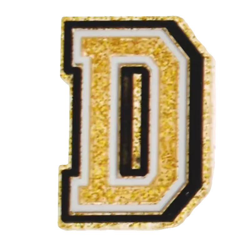 Crocs Charms Crocs Charms Letter D Gold Glitter Jibbitz Jibbitz croc charm jibbitz shoe accessory