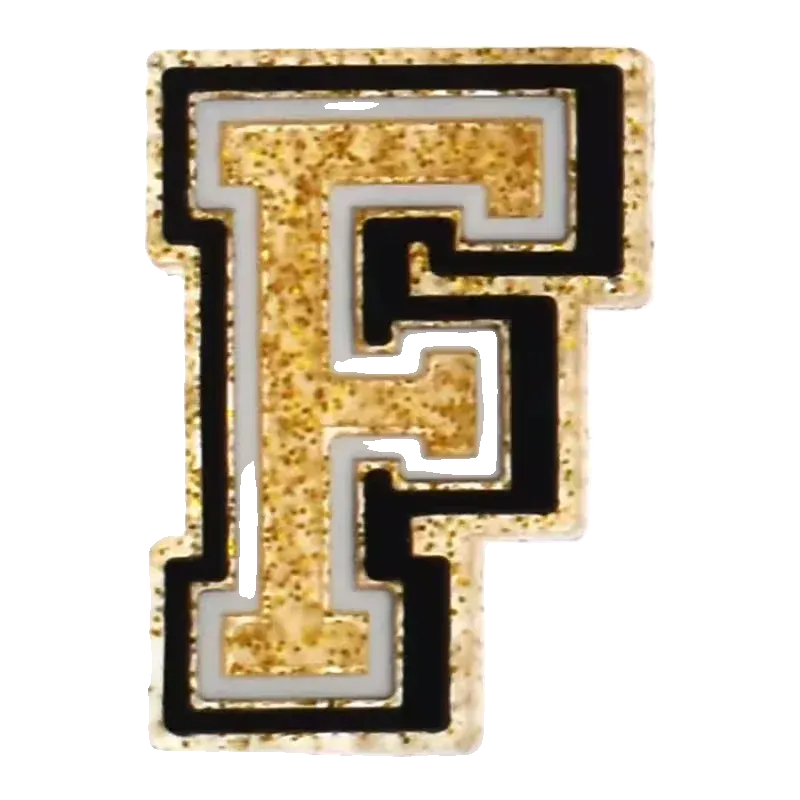 Crocs Charms Crocs Charms Letter F Gold Glitter Jibbitz Jibbitz croc charm jibbitz shoe accessory