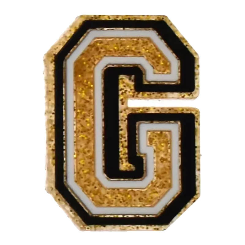 Crocs Charms Crocs Charms Letter G Gold Glitter Jibbitz Jibbitz croc charm jibbitz shoe accessory