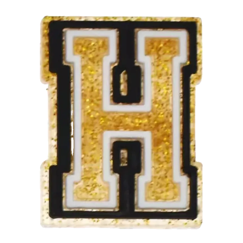 Crocs Charms Crocs Charms Letter H Gold Glitter Jibbitz Jibbitz croc charm jibbitz shoe accessory