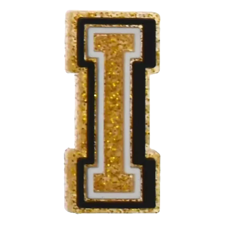 Crocs Charms Crocs Charms Letter I Gold Glitter Jibbitz Jibbitz croc charm jibbitz shoe accessory