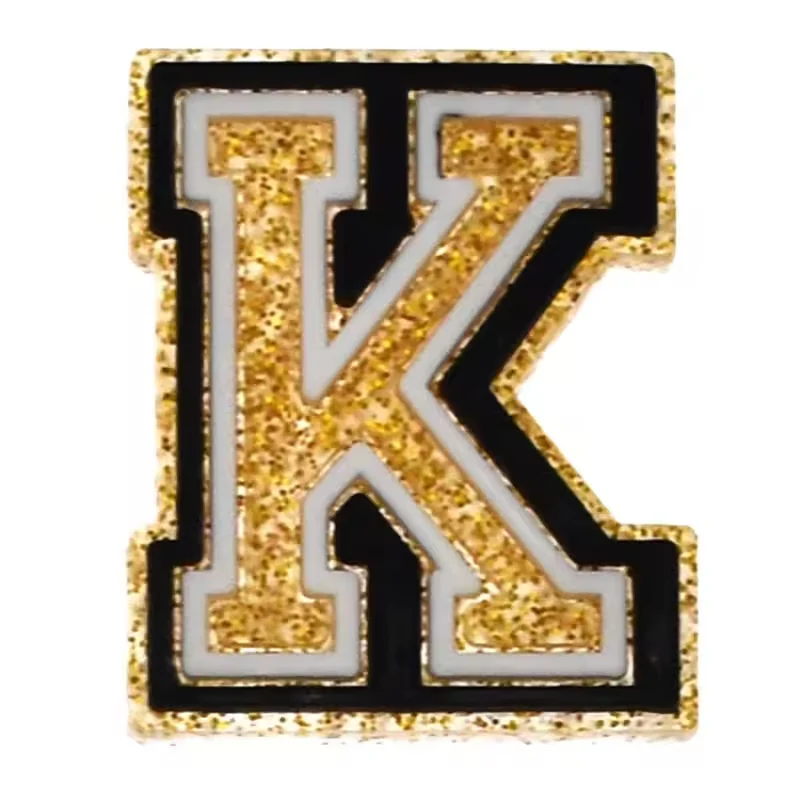 Letter K Gold Glitter For Jibbitz-Crocs Charms