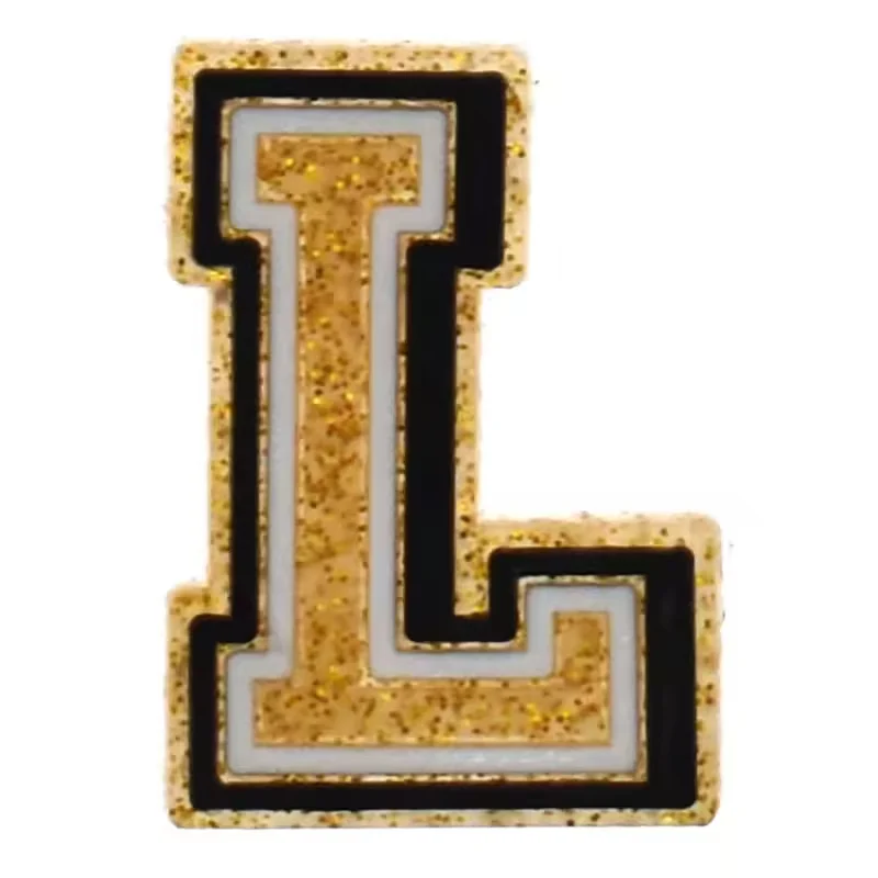Letter L Gold Glitter For Jibbitz-Crocs Charms