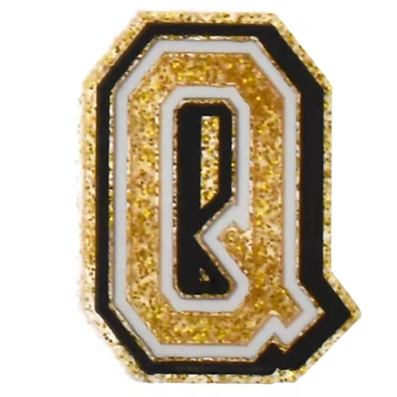 Crocs Charms Crocs Charms Letter Q Gold Glitter Jibbitz Jibbitz croc charm jibbitz shoe accessory