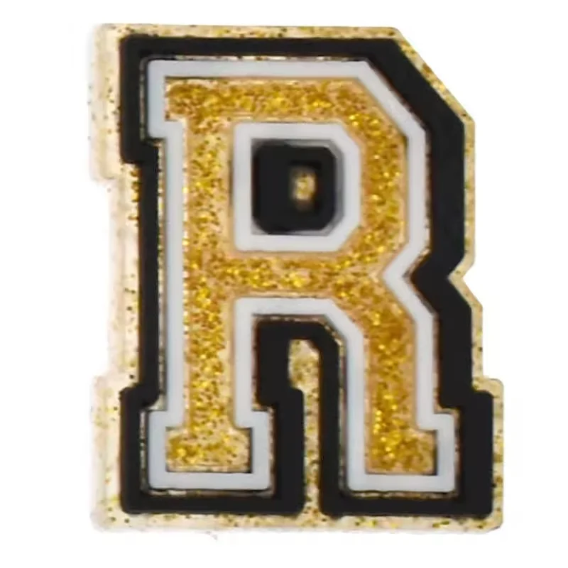 Letter R Gold Glitter For Jibbitz-Crocs Charms