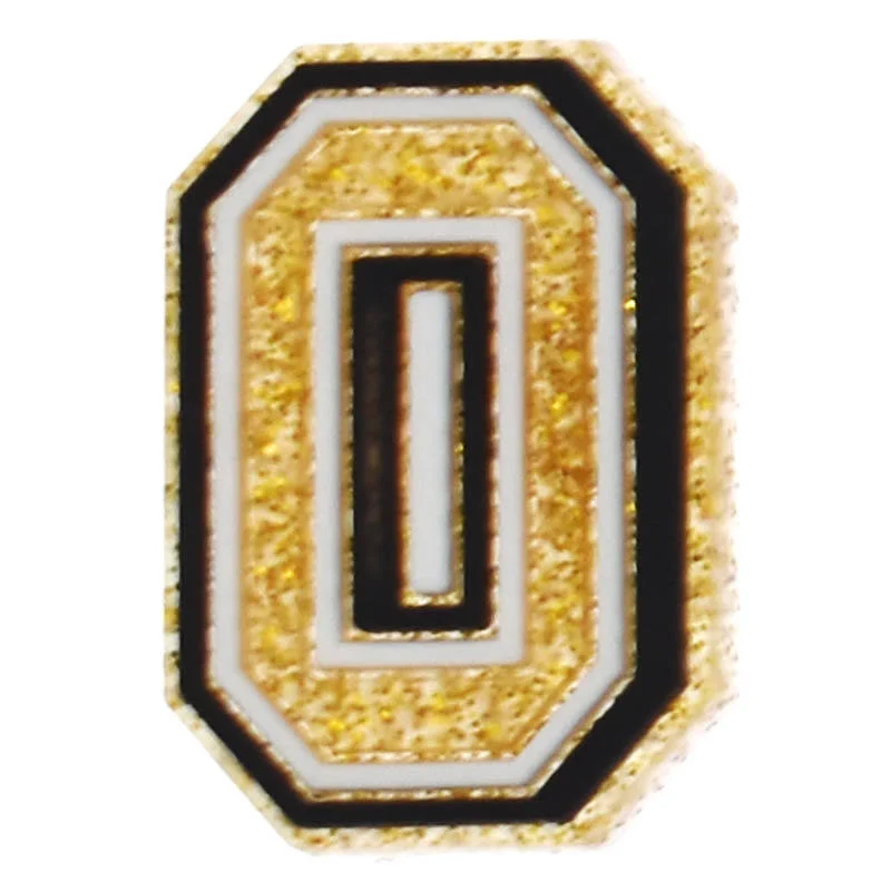 Gold Glitter Number 0 For Jibbitz-Crocs Charms