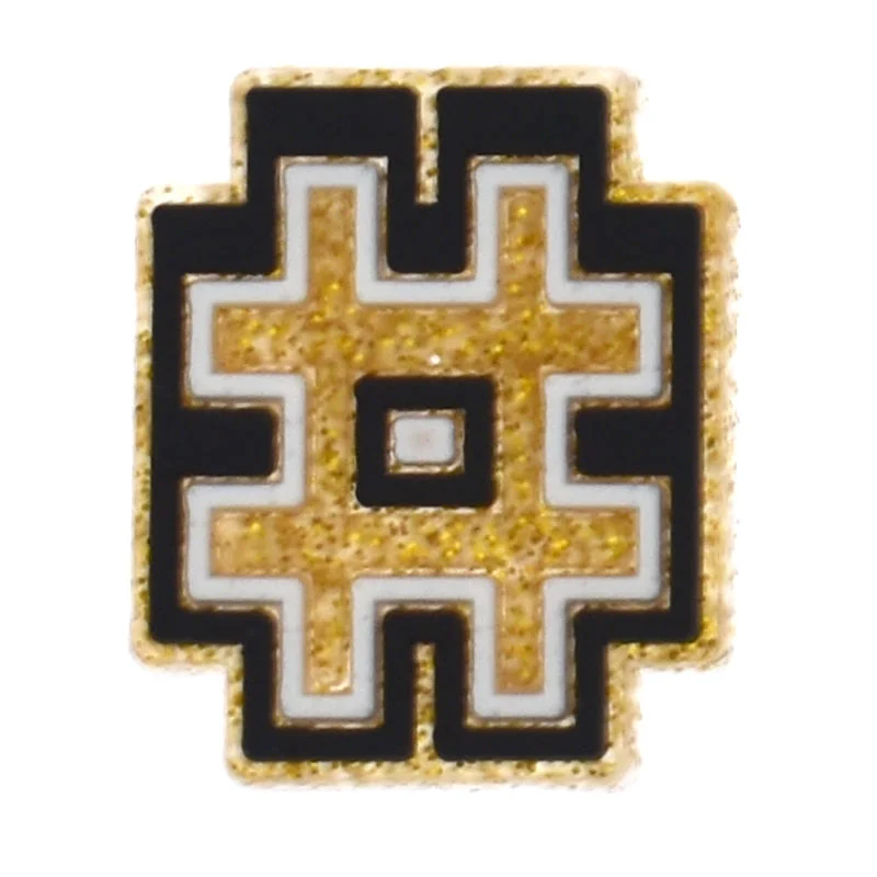 Gold Glitter Hashtag Symbol For Jibbitz-Crocs Charms