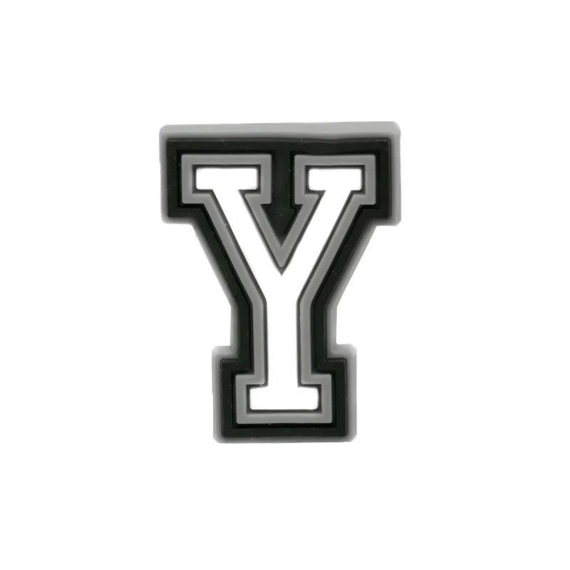 Black & White Letter Y For Jibbitz-Crocs Charms