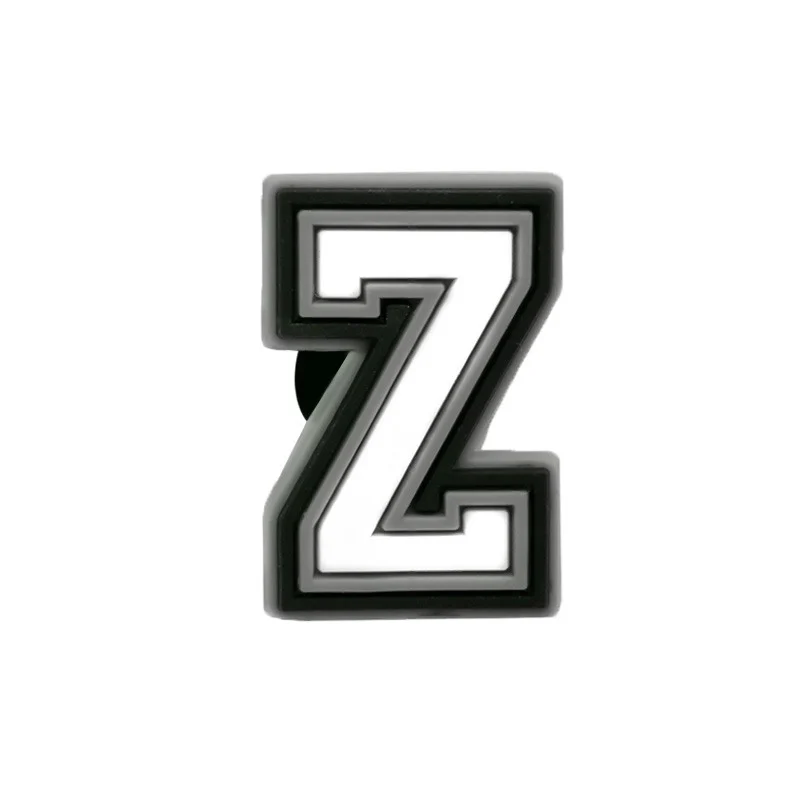Black & White Letter Z For Jibbitz-Crocs Charms