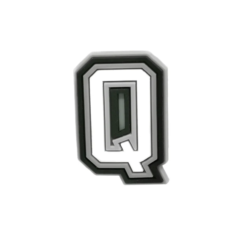 Black & White Letter Q For Jibbitz-Crocs Charms
