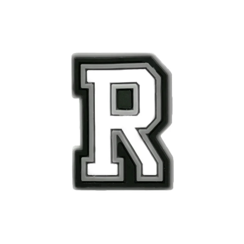 Black & White Letter R For Jibbitz-Crocs Charms