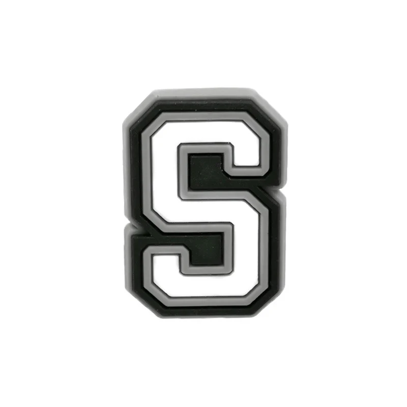 Black & White Letter S For Jibbitz-Crocs Charms