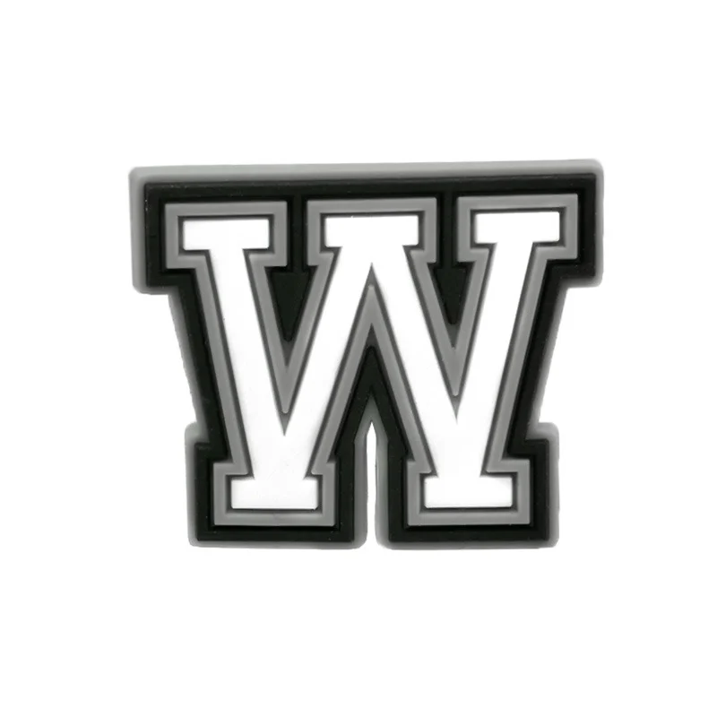 Black & White Letter W For Jibbitz-Crocs Charms