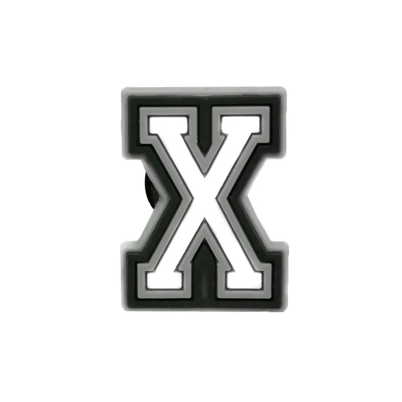 Black & White Letter X For Jibbitz-Crocs Charms