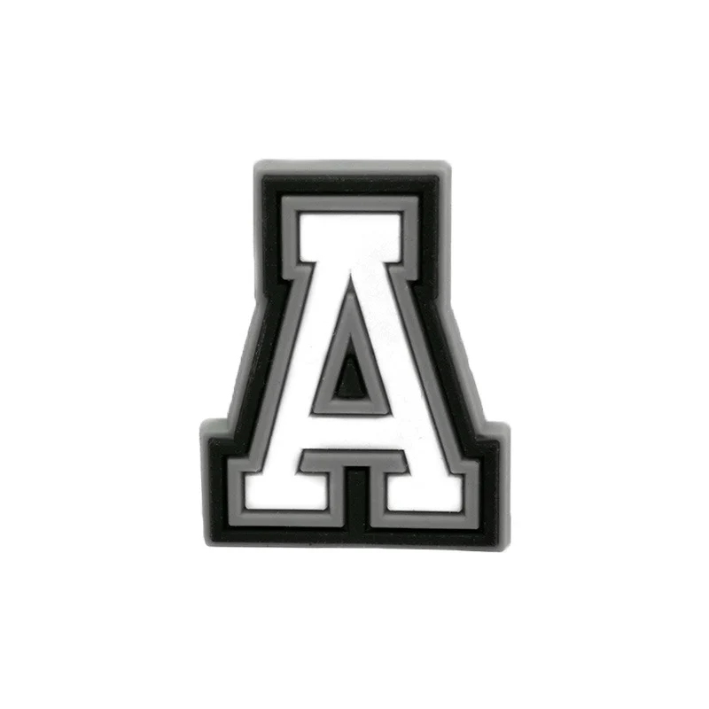 Black & White Letter A For Jibbitz-Crocs Charms