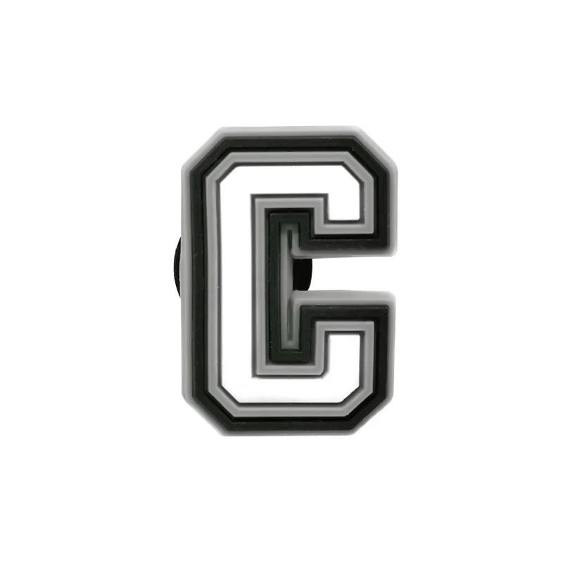 Black & White Letter C For Jibbitz-Crocs Charms