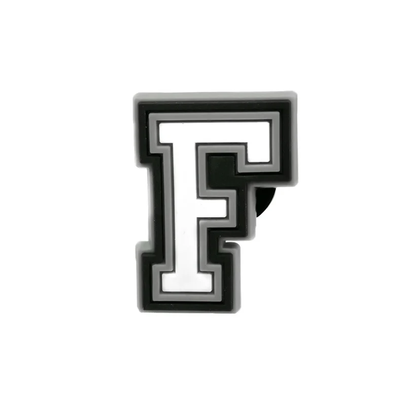 Black & White Letter F For Jibbitz-Crocs Charms