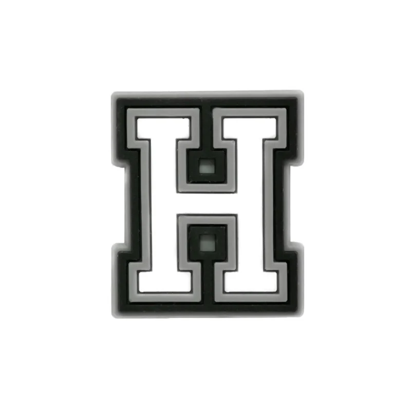 Black & White Letter H For Jibbitz-Crocs Charms