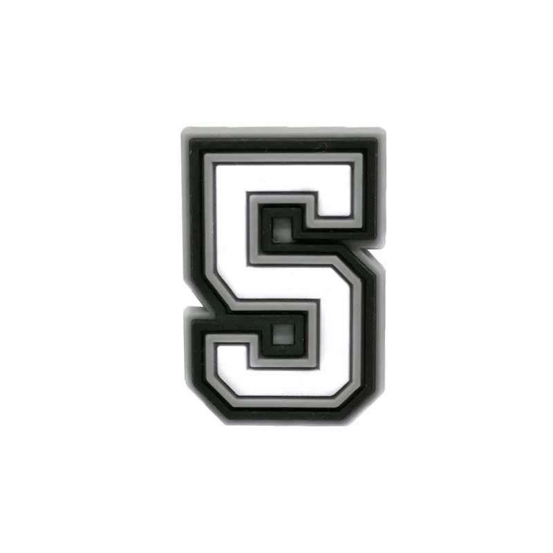 Black & White Number 5 For Jibbitz-Crocs Charms