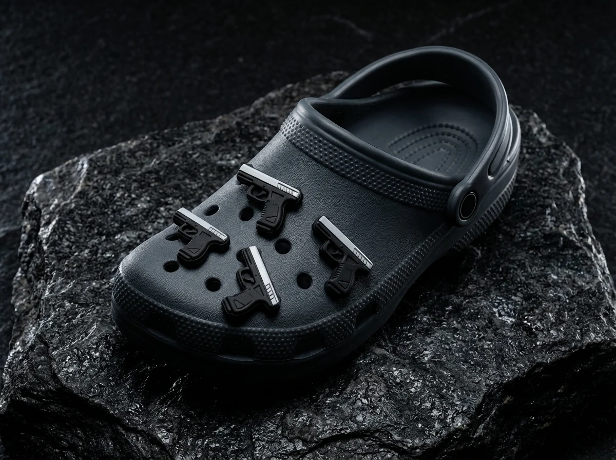 White & Black Pistol For Jibbitz-Crocs Charms