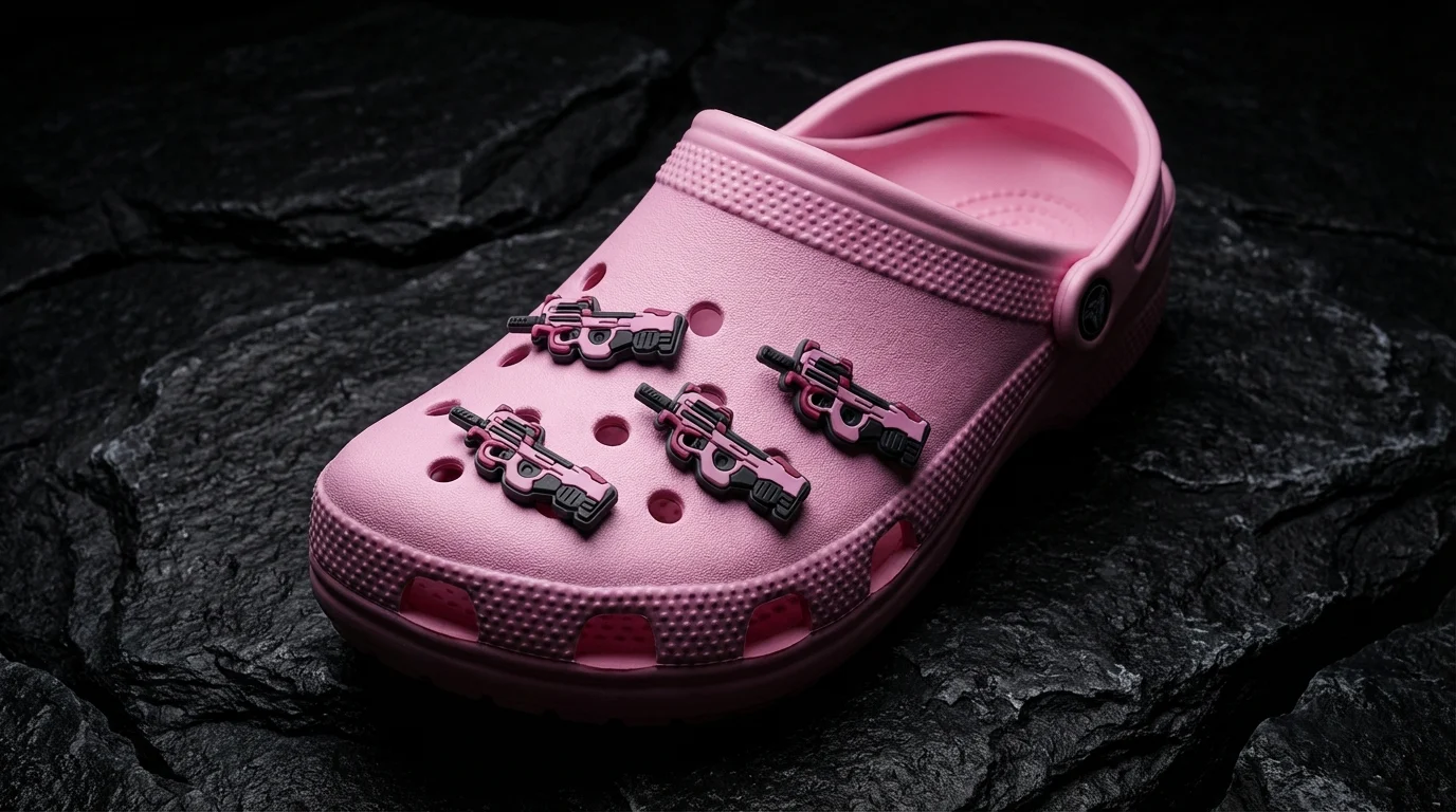 Pink P90 Gun For Jibbitz-Crocs Charms