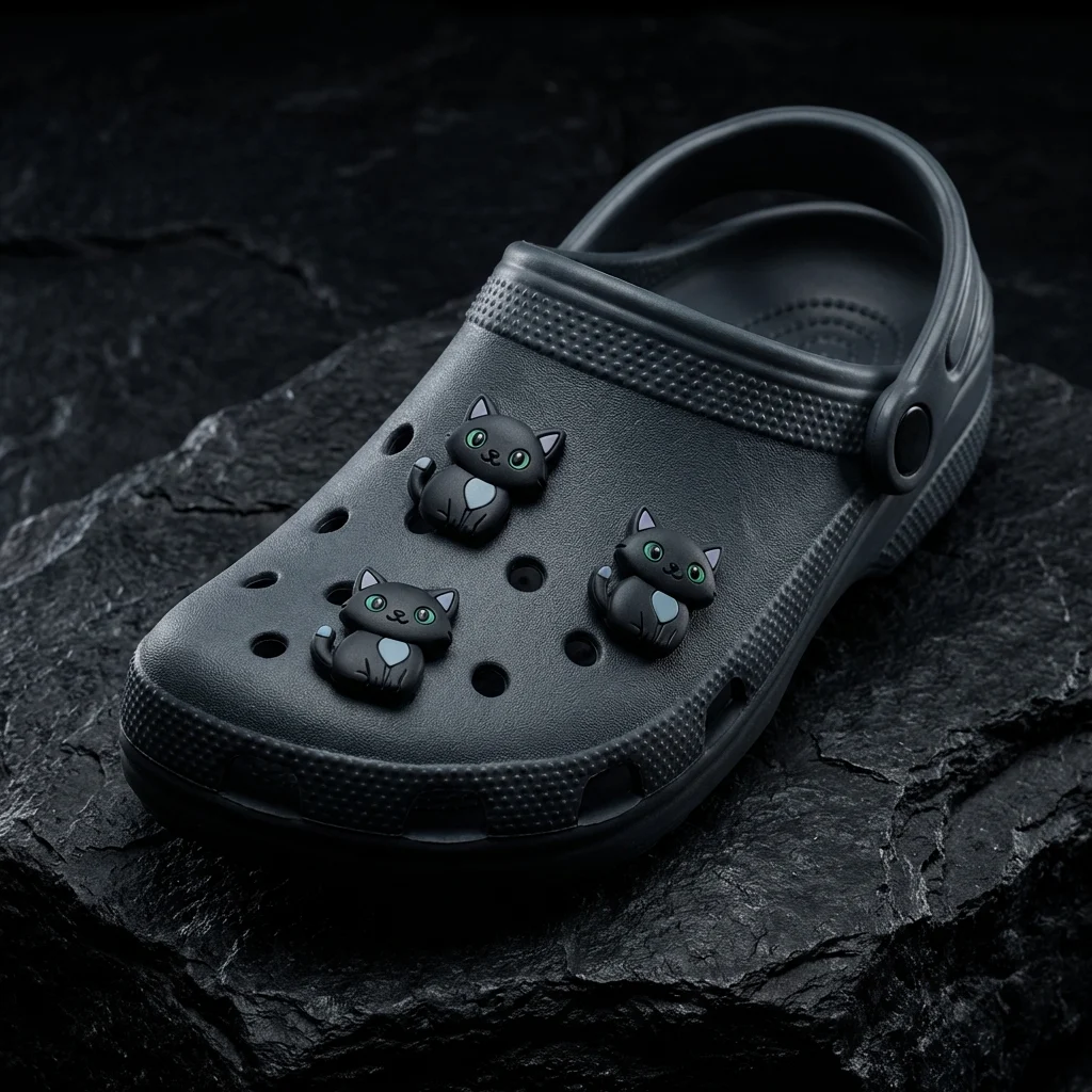 Dark Grey Cat Pet Jibbitz-Charms for Crocs