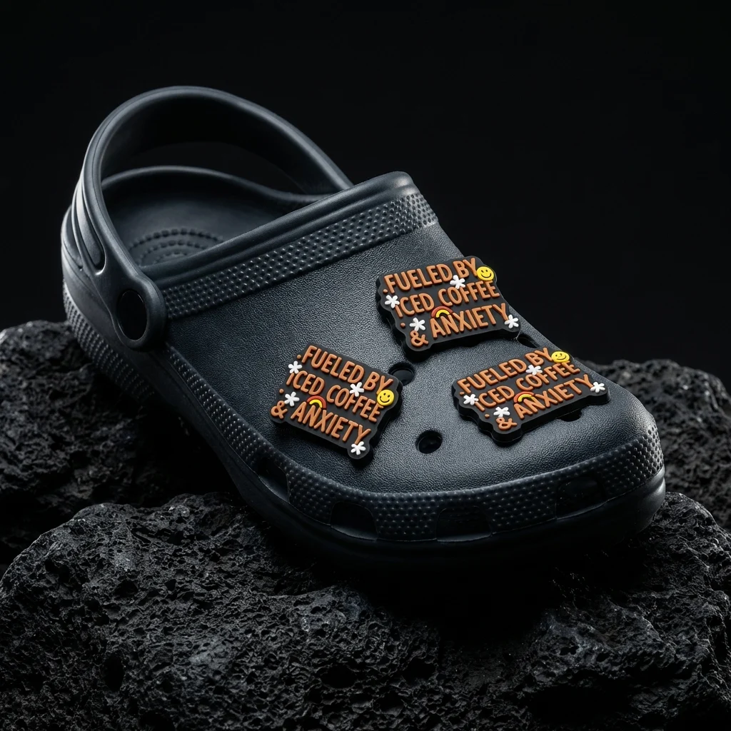 Fueled by Iced Coffee & Anxiety Charm For Jibbitz-Crocs Charms