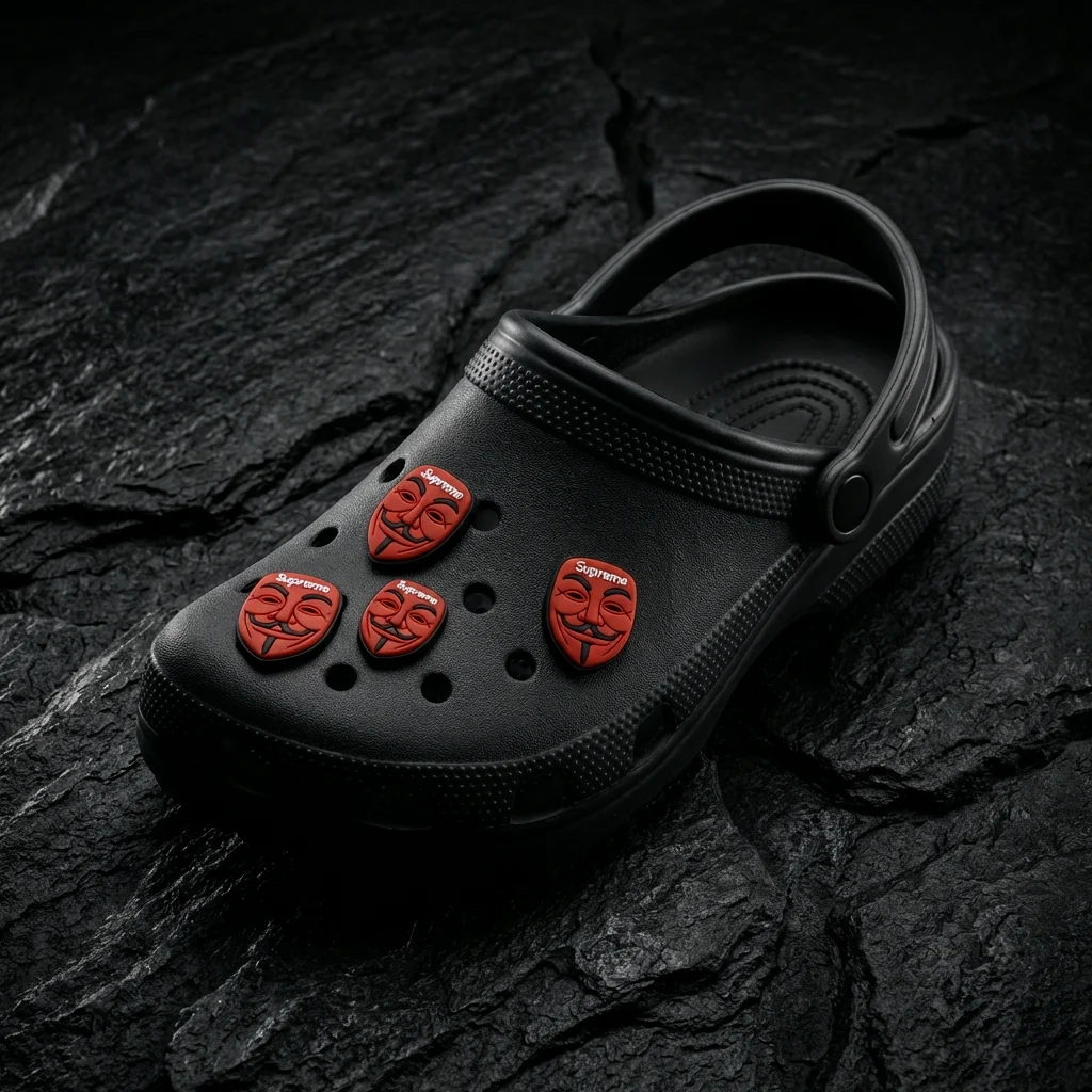 Supreme Anonymous Red Mask Charm For Jibbitz-Crocs Charms