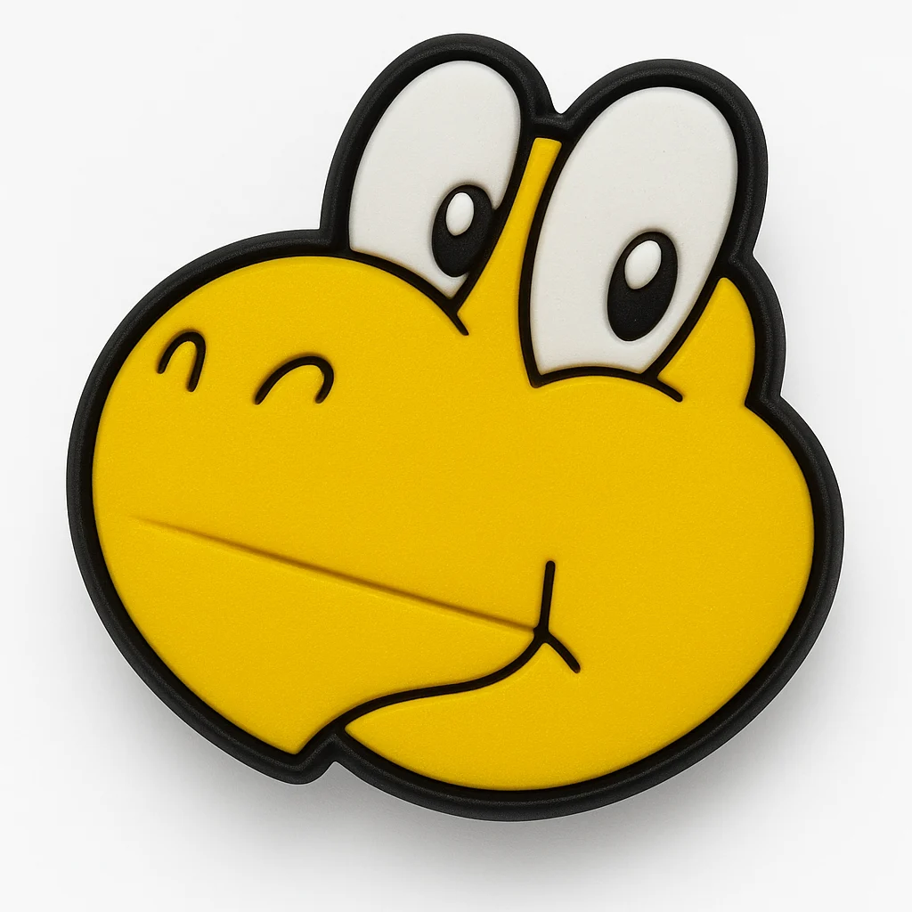 Yellow Koopa Face Charm For Jibbitz-Crocs Charms