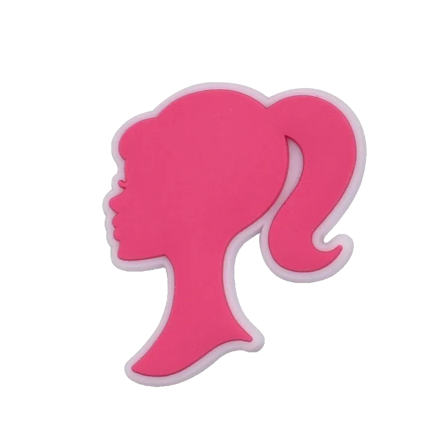Crocs Charms Pink Barbie Silhouette Charm Jibbitz croc charm jibbitz shoe accessory