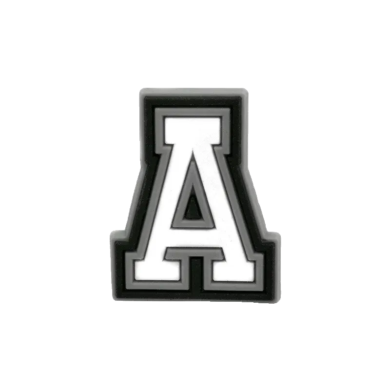 Crocs Charms Black 038 White Letter A Jibbitz croc charm jibbitz shoe accessory