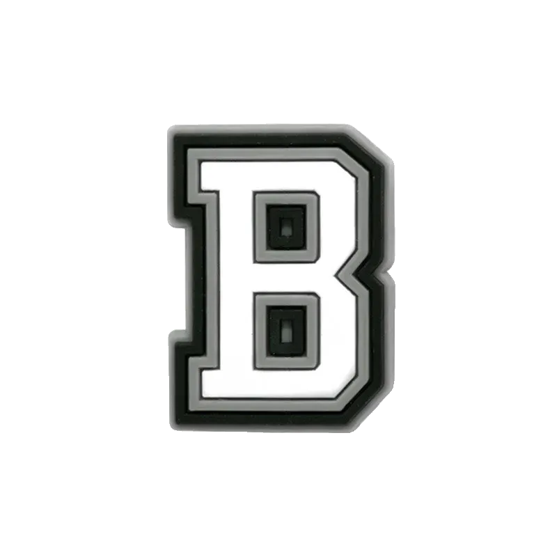 Crocs Charms Black 038 White Letter B Jibbitz croc charm jibbitz shoe accessory