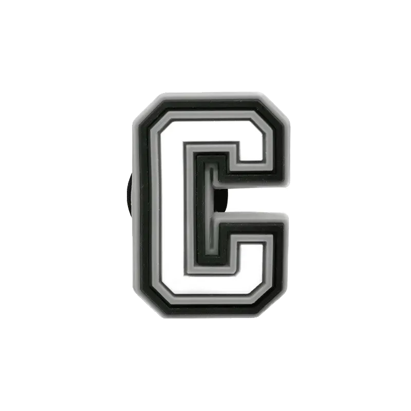 Crocs Charms Black 038 White Letter C Jibbitz croc charm jibbitz shoe accessory