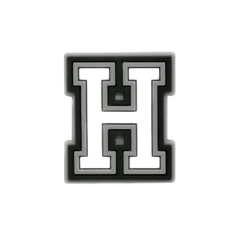 Crocs Charms Black 038 White Letter H Jibbitz croc charm jibbitz shoe accessory