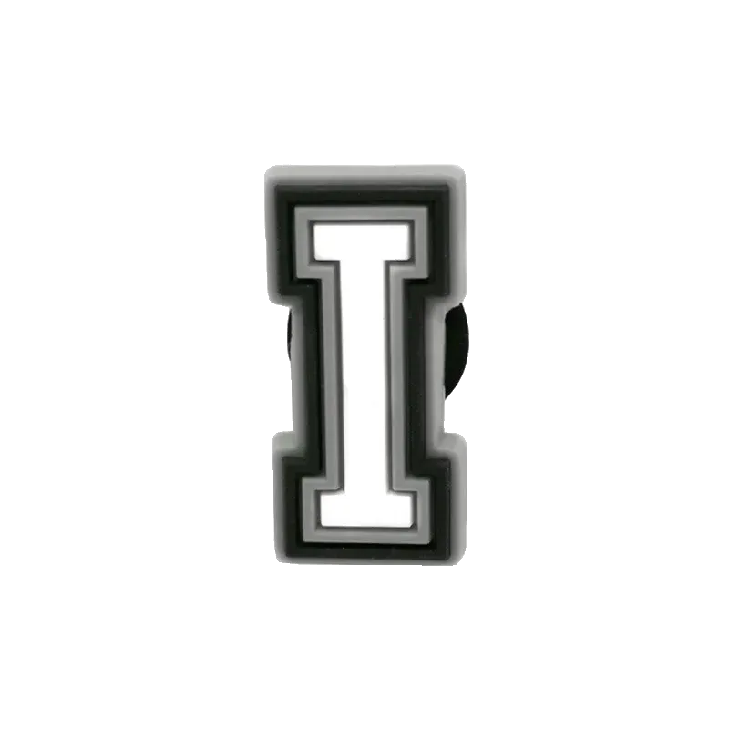 Crocs Charms Black 038 White Letter I Jibbitz croc charm jibbitz shoe accessory