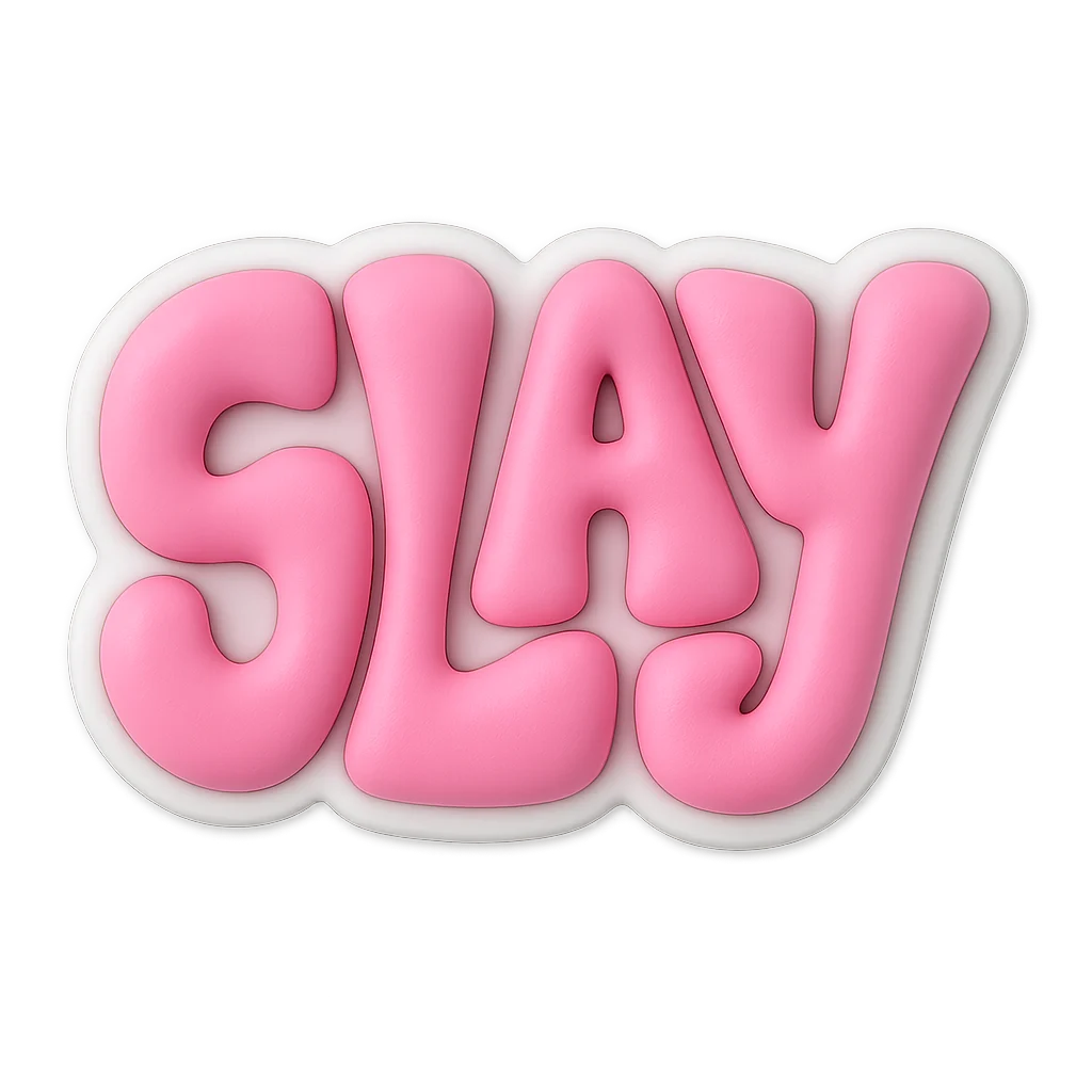 Slay Pink Bubble Text For Jibbitz-Crocs Charms