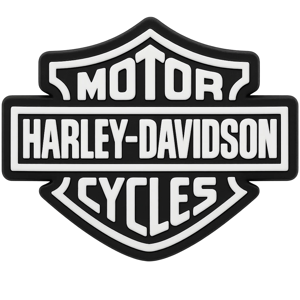 Harley Davidson Motor Cycles Black White Logo For Jibbitz-Crocs Charms