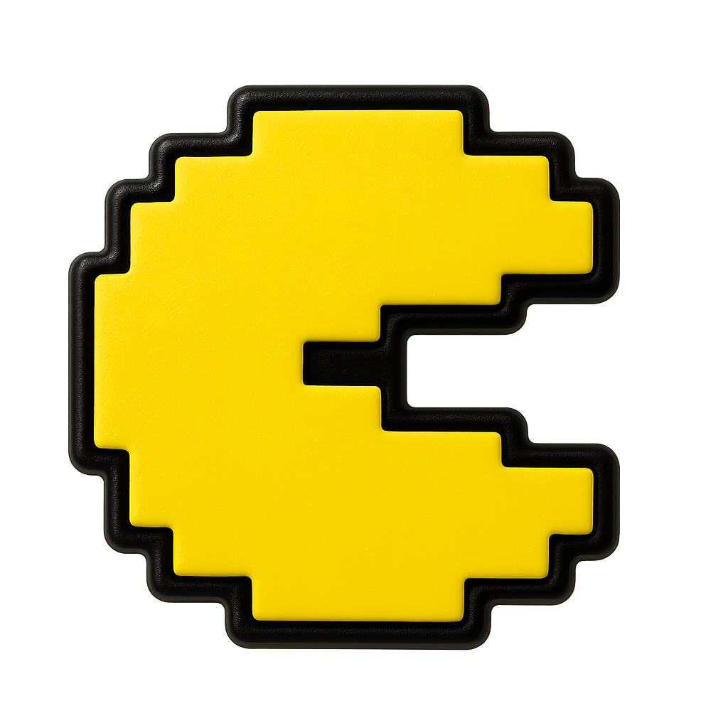 pixel pac-man croc charm jibbitz shoe accessory