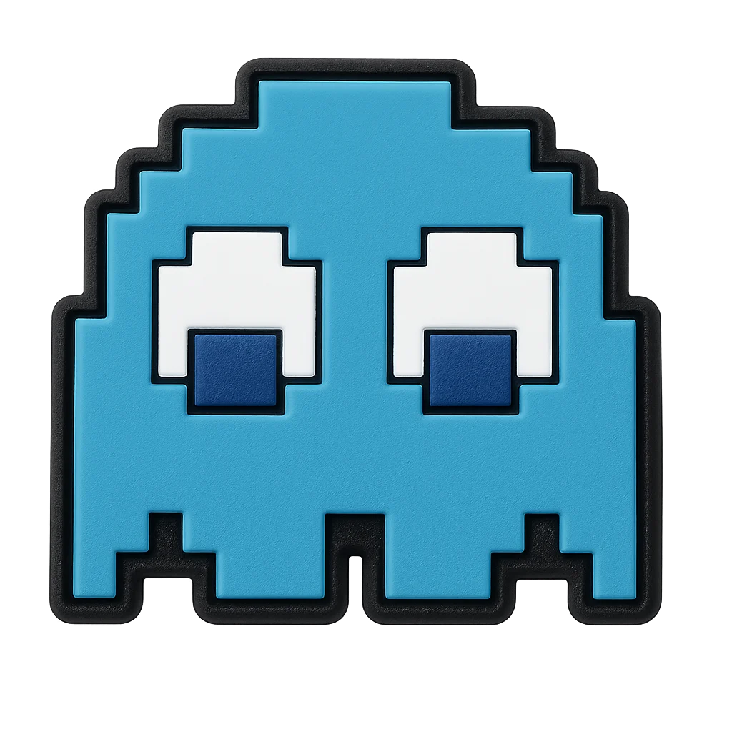 blue pixel ghost croc charm jibbitz shoe accessory